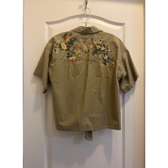 Madewell Embroidered Tie-Front Safari Shirt - Picture 4 of 9